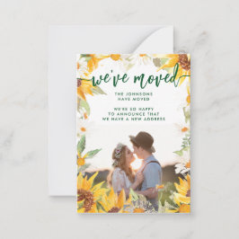 Flytta om botaniskt sonblomma anteckningskort