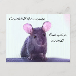 Flytta om Cute Funny Tecknad Stil Mouse Meddelande Vykort