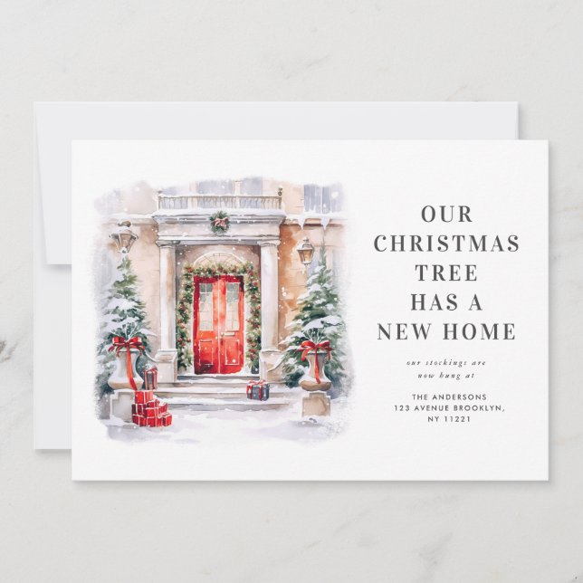 flytta om helgdag av christmas-dörr julkort (Framsida)