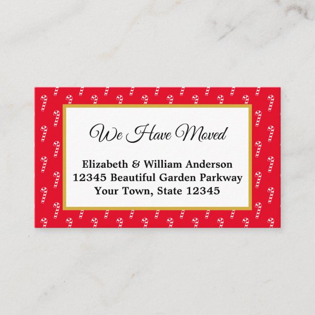 Flytta om Red & White Candy cane Tilläggskort (Framsida)