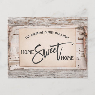 Flytta om Rustic Birch Home Sweet Vykort