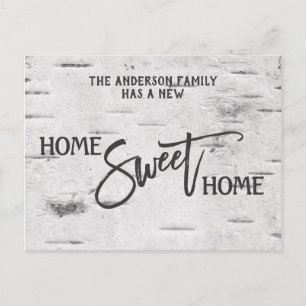 Flytta om Rustic Birch Home Sweet Vykort