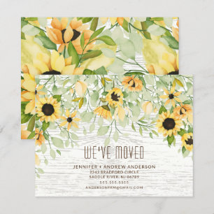 Flytta om Rustic Sunblommor Inbjudningar