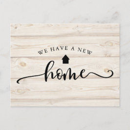 Flytta om Rustic Wood Calligraphy Vykort