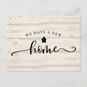 Flytta om Rustic Wood Calligraphy Vykort