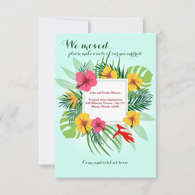 Flytta om Tropiska blommor Meddelande (Framsida)