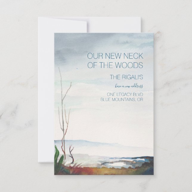 Flytta om vattenfärgsavgrund i bergsområden OSA kort (Framsida)