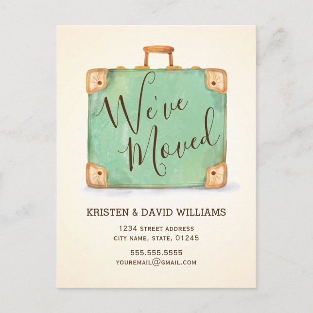 Flytta om vintagens Vi har flyttat Vykort (Framsida)