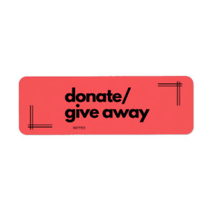 Flytta Organisation: Donate/Ge Away Labels Returadress Etikett