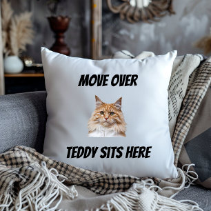 Flytta över, katten sitter här Rolig skräddarsydd Kudde
