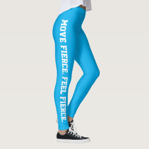 Flytta på dig. Känn häftig. Ljusblå Leggings