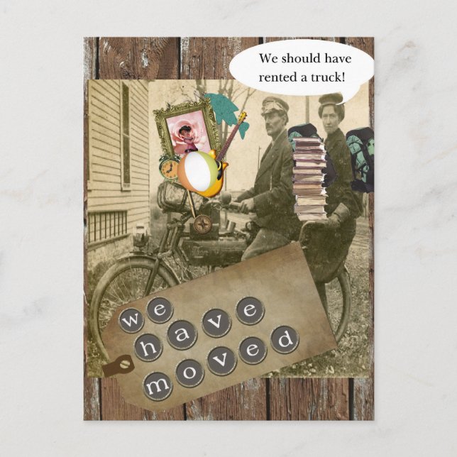 Flytta på en cykel meddelande vykort (Framsida)