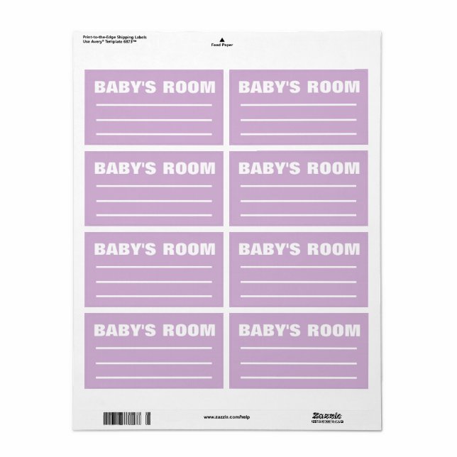 Flytta Packing Labels - Baby Room Fraktsedel (Helt Ark)