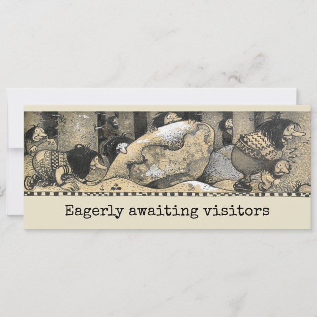 Flytta Rural Funny John Bauer Troll CC1233 Meddelande (Framsida)