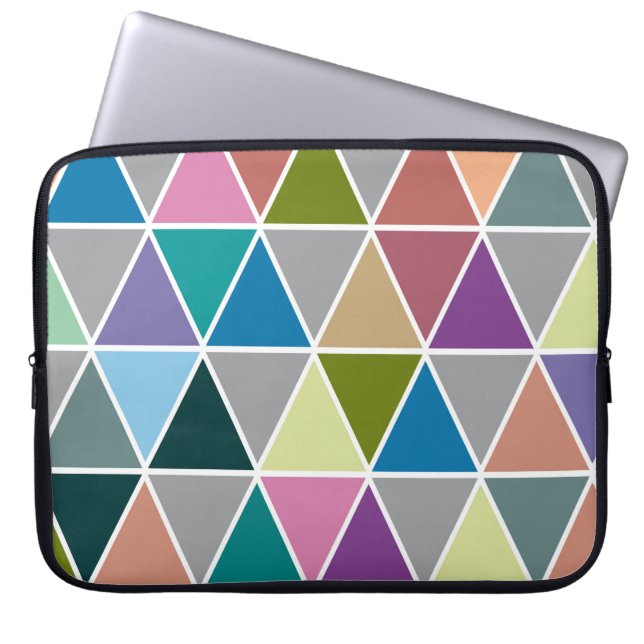 Flytta sig mycket långsamt geometrisk laptop sleeve (Framsidan)