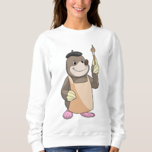 Flytta som målarfärg med färgpensel t shirt