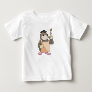 Flytta som målarfärg med färgpensel t shirt
