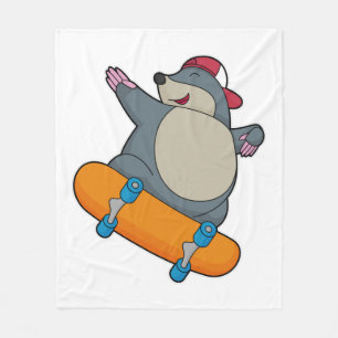 Flytta som Skater med Skateboard Fleecefilt