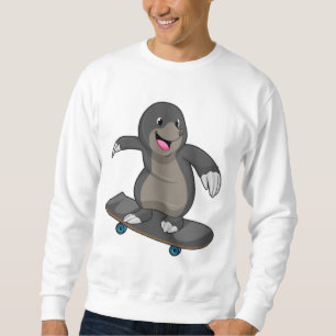 Flytta som Skater med Skateboard Lång Ärmad Tröja