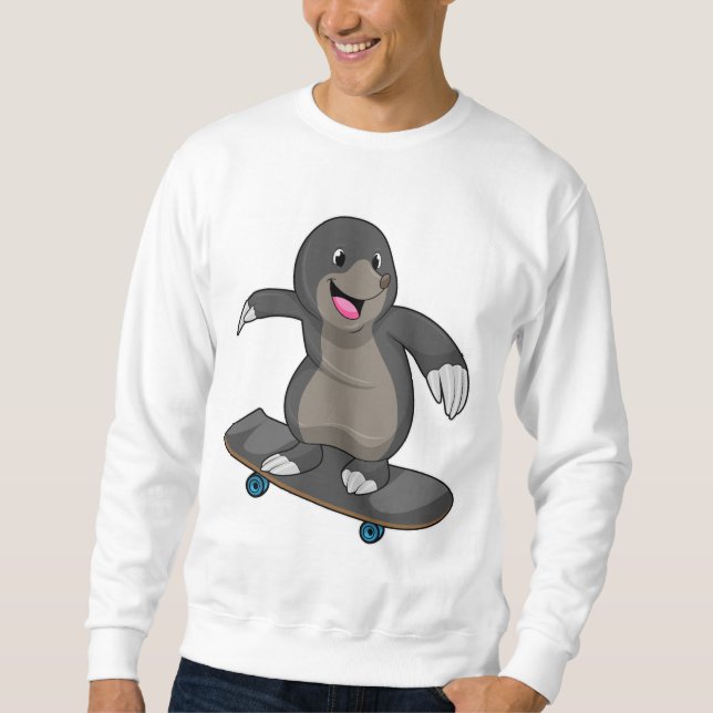 Flytta som Skater med Skateboard Lång Ärmad Tröja (Framsida)