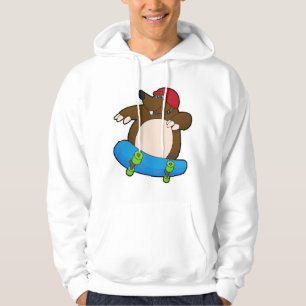 Flytta som Skater med Skateboard och Helmet Hoodie
