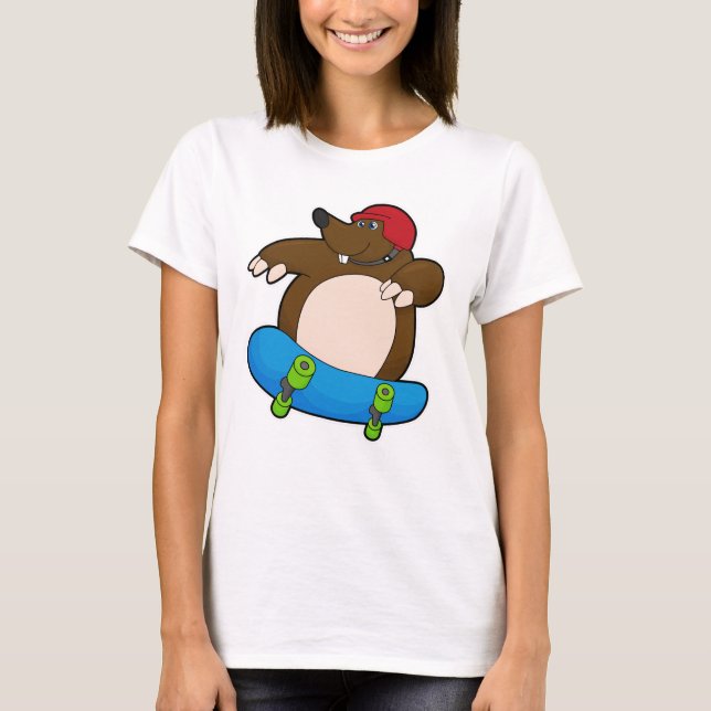 Flytta som Skater med Skateboard och Helmet T Shirt (Framsida)