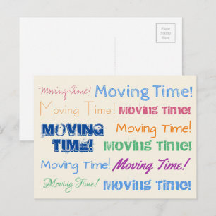 Flytta Tid färgämnet typografi Vykort
