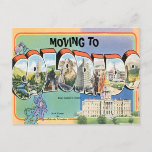 Flytta till Colorado Vintage Byte av Adress Meddelande Vykort