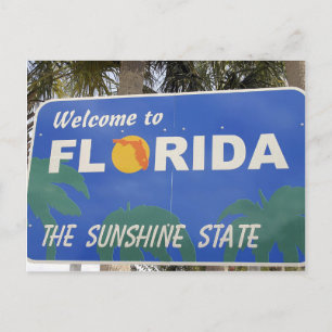 Flytta till Florida välkomsttecken byte av adress Meddelande Vykort