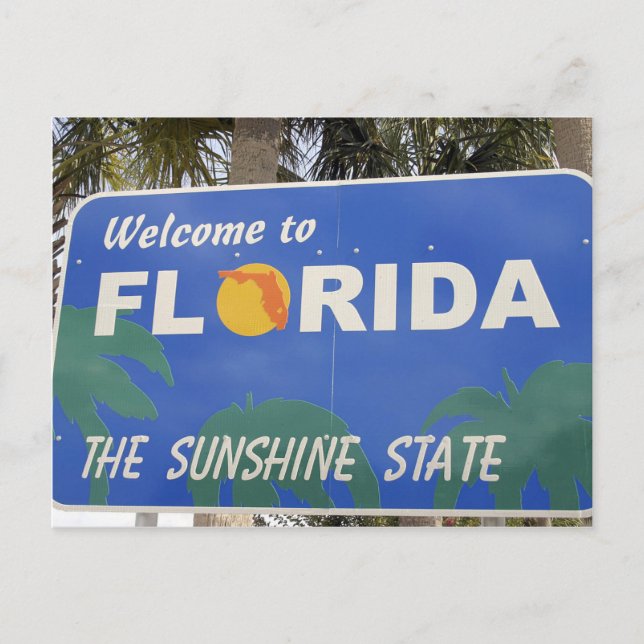 Flytta till Florida välkomsttecken byte av adress Meddelande Vykort (Framsida)