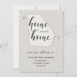 Flytta till Georgia Ny adress Home Sweet Home Inbjudningar