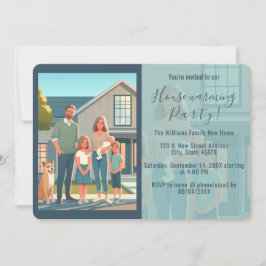 Flytta till inbjudan till ett nytt foto-hem-uppvär