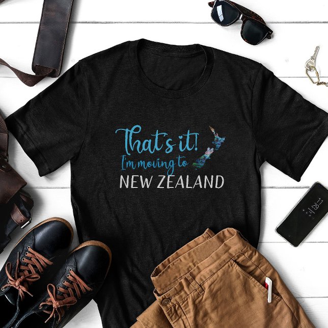 FLYTTA TILL NYA ZEALAND KIWI PAUA T SHIRT (Skapare uppladdad)