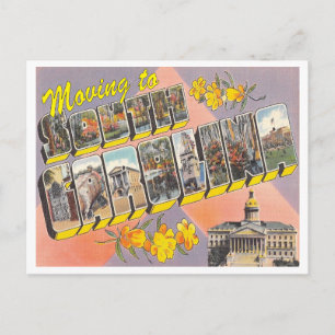 Flytta till South Carolina Vintage Förändring av A Meddelande Vykort