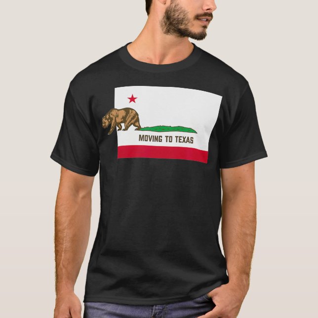 Flytta till Texas Lämnande California Funny T Shirt (Framsida)