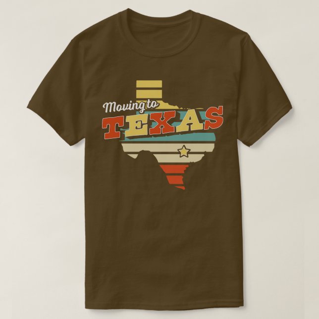 Flytta till Texas Retro Vintage 1 T Shirt (Design framsida)