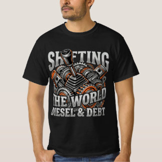 Flytta Världen Diesel Och Skuld Lastbilschaufför P T Shirt