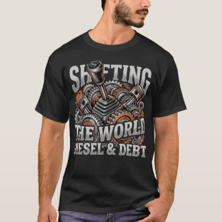 Flytta Världen Diesel Och Skuld Lastbilschaufför P T Shirt