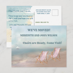 Flytta vi har flyttat vattenfärgssegment meddelande vykort