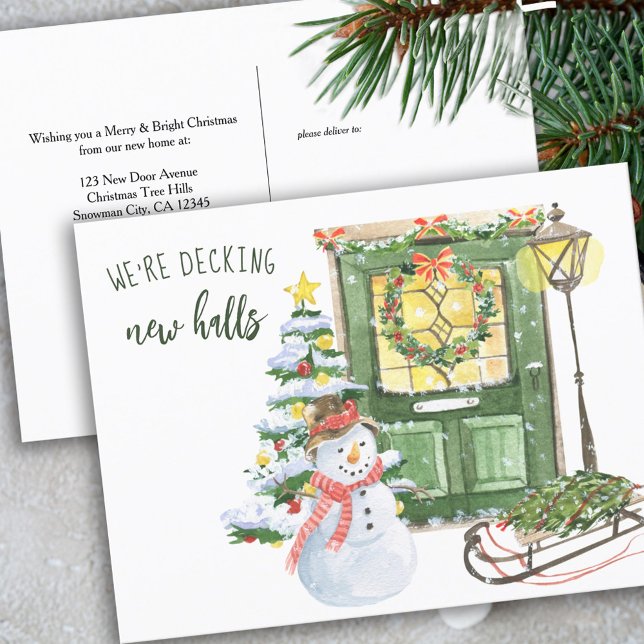 Flytta vid nya högtider vid juldörr Helgdag Helg Vykort (Skapare uppladdad)