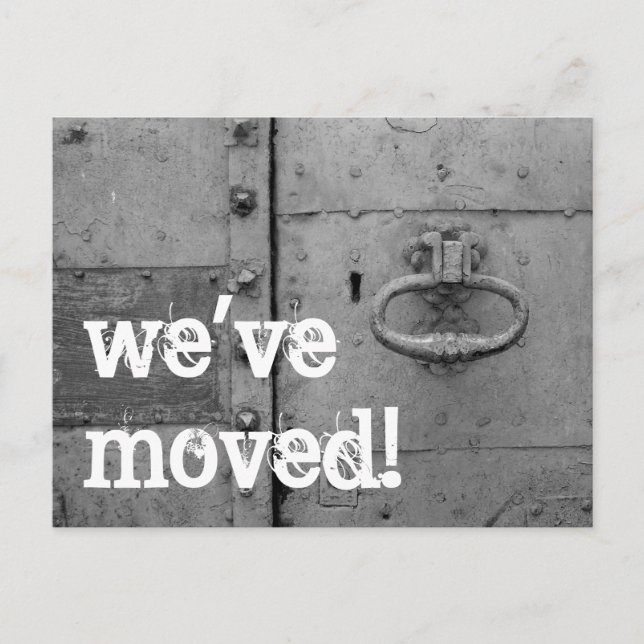 Flytta vykort med dörrknapp och nyckelhål (Framsida)