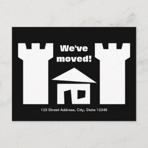 Flytta vykort med roligt hus och nytt adress