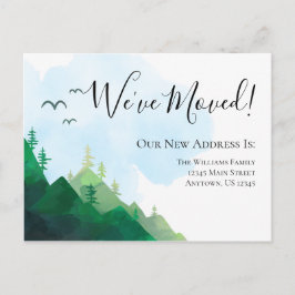 Flytta Watercolor Wilderness Mountains Vi har flyt Vykort