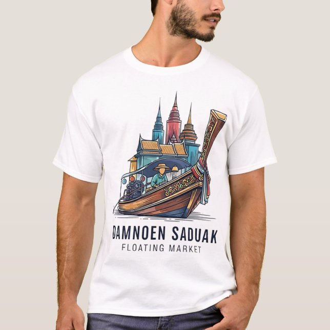 FLYTTANDE MARKNAD I BANGKOK T SHIRT (Framsida)