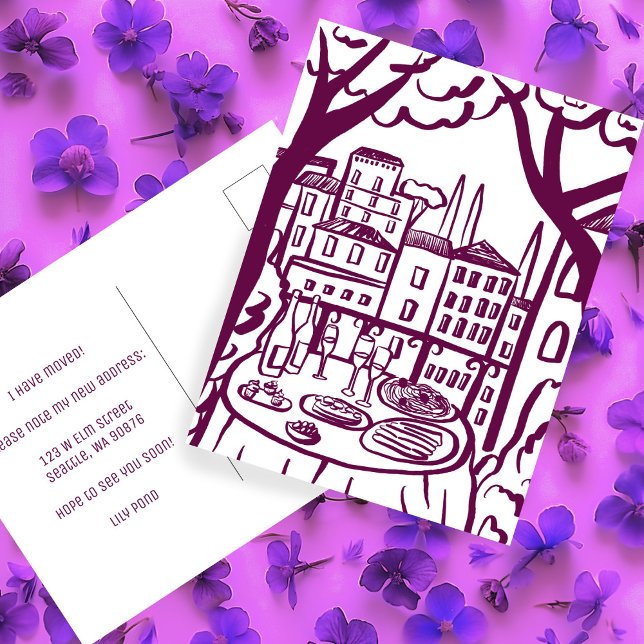 FLYTTANMÄLANING Ny lägenhetsadress Balkong Vykort (MOVING ANNOUNCEMENT New Apartment Change of Address Balcony Postcard
)