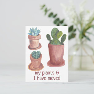 FLYTTAR Ny hemadress Cactus Watercolor Vykort
