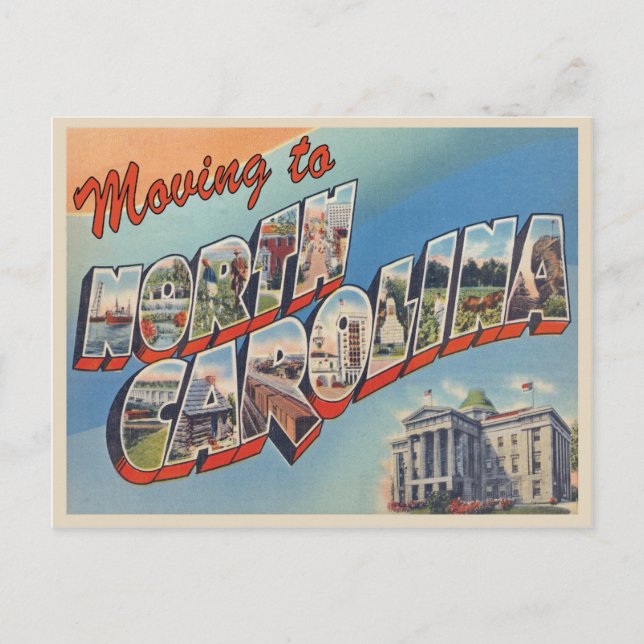 Flyttar till North Carolina Vintage adressändring Meddelande Vykort (Framsida)