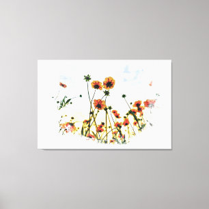 *~* Flyttar Vallmo Fält Blommigt AR9 Kanvastryck