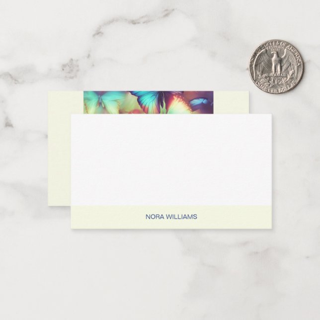 Flyttat alternativ för Butterfly Note Card Anteckningskort (Fram/Back In Situ)