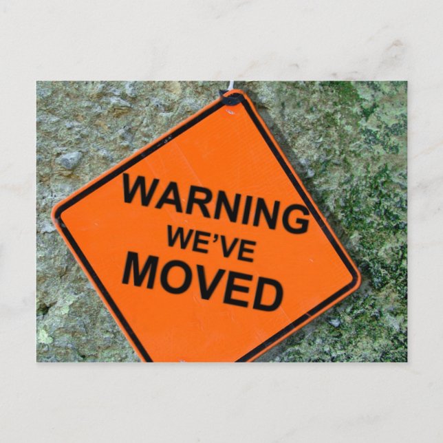 FLYTTAT BARA POSTKORT - MEDDELANDE VYKORT (Framsida)